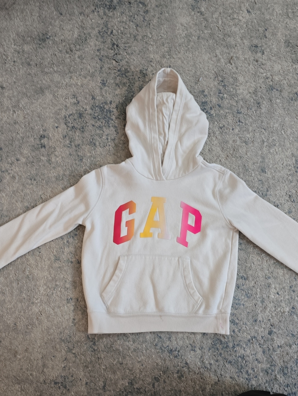 GAP Kids White Hoodie with Multicolor Gradient Logo
